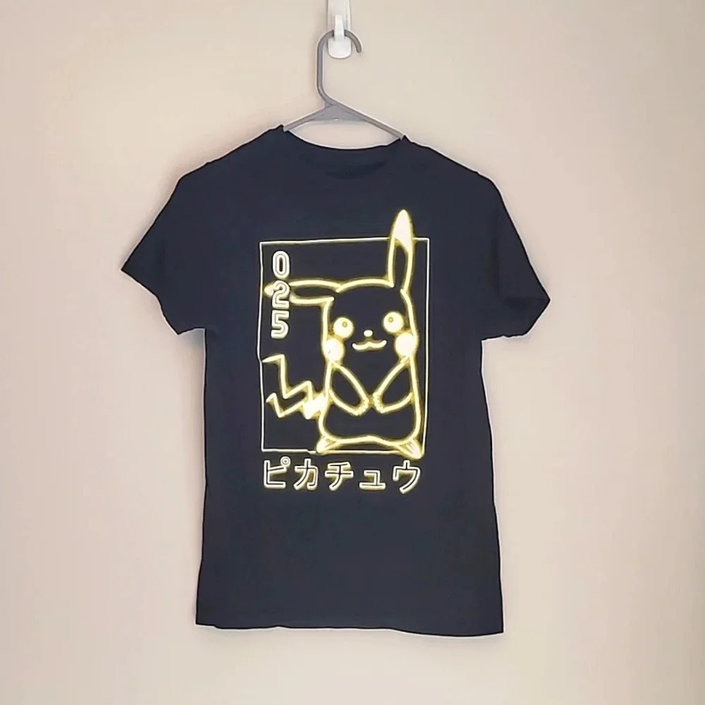 **4/$20 TEES**Pokémon Pikachu boys small black with gold/yellow LOT A